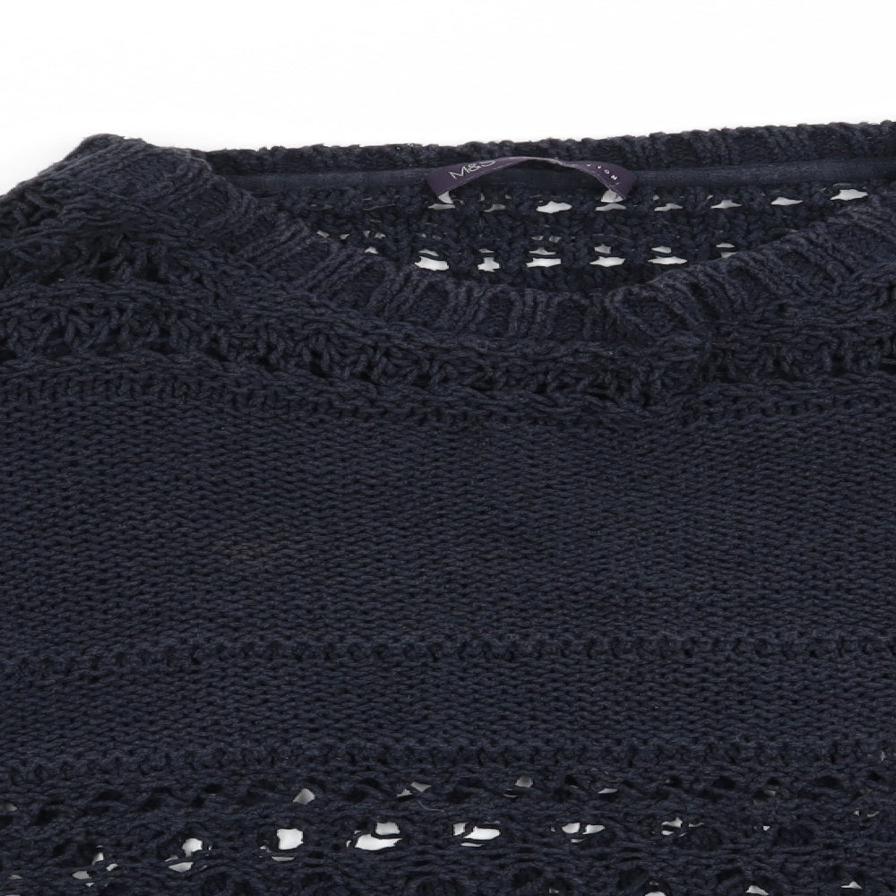 Womens UK Size M Marks and Spencer Blue Pullover Jumper