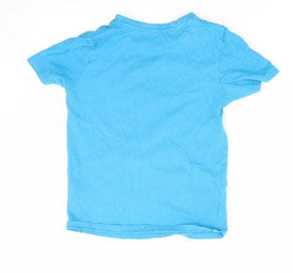 Pep & Co Boys Blue Animal Print  Basic T-Shirt Size 7-8 Years  - Floss like a boss