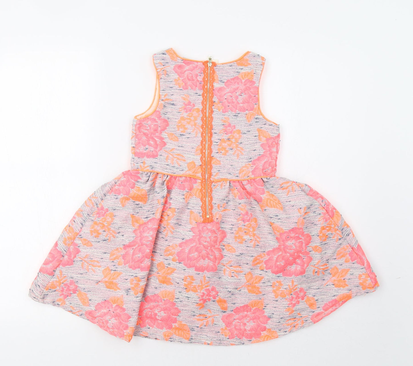Matalan Girls Pink Floral  Ball Gown  Size 6 Years