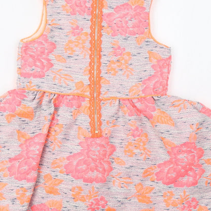 Matalan Girls Pink Floral  Ball Gown  Size 6 Years