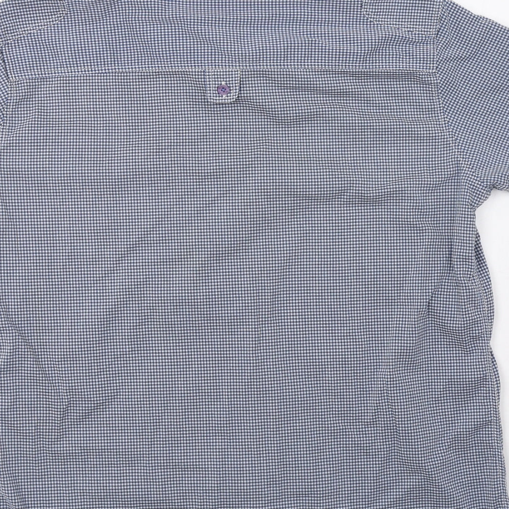 Mens UK Size XL JUNK de LUXE Blue  Button-Up Short Sleeve Casual Shirt