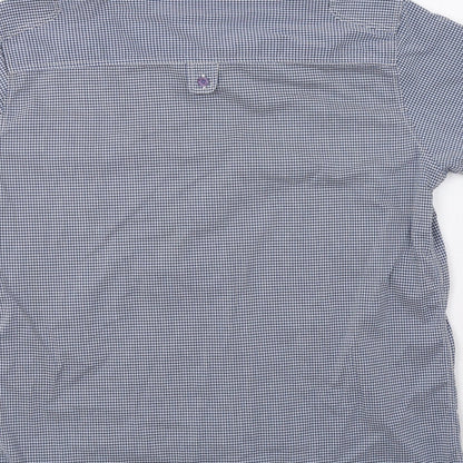 Mens UK Size XL JUNK de LUXE Blue  Button-Up Short Sleeve Casual Shirt