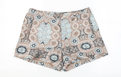 H&M Womens Multicoloured Geometric  Hot Pants Shorts Size 8