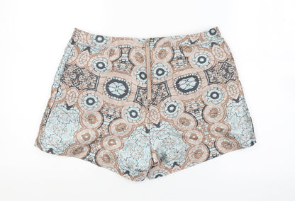 H&M Womens Multicoloured Geometric  Hot Pants Shorts Size 8