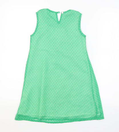 Beetlejuice London Girls Green Polka Dot  A-Line  Size 7 Years