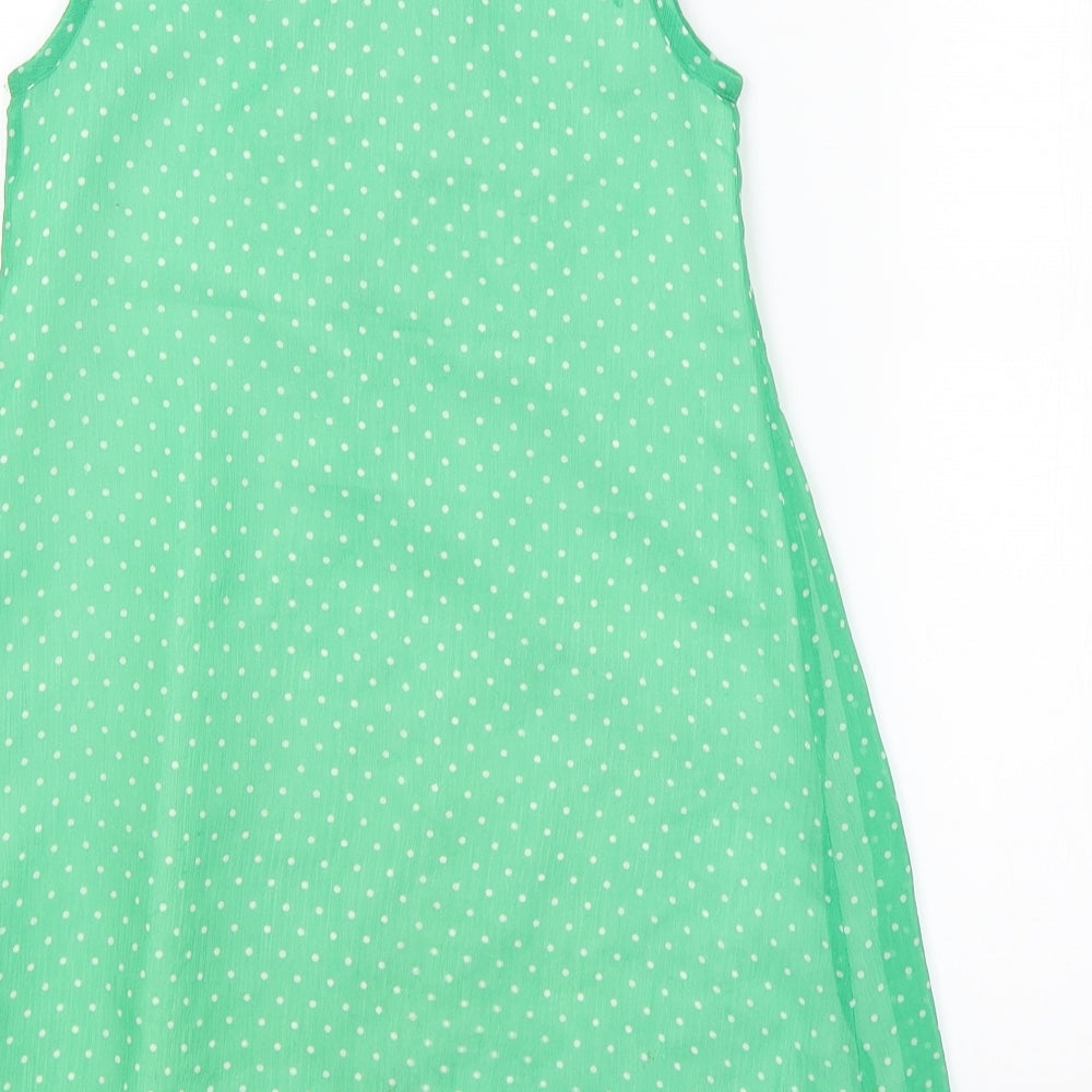 Beetlejuice London Girls Green Polka Dot  A-Line  Size 7 Years