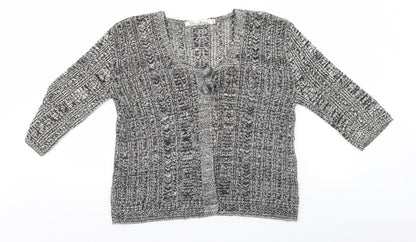 Womens UK Size M Preworn Grey Cardigan Jumper
