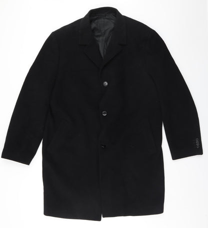 Mens UK Size  Preworn Black Overcoat