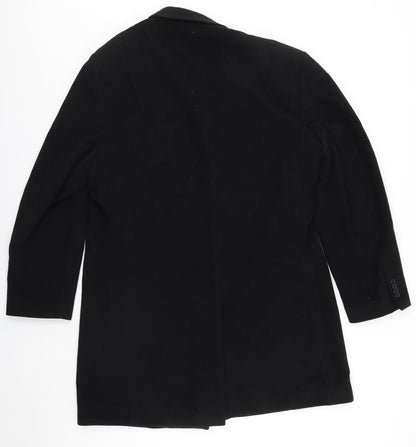 Mens UK Size  Preworn Black Overcoat