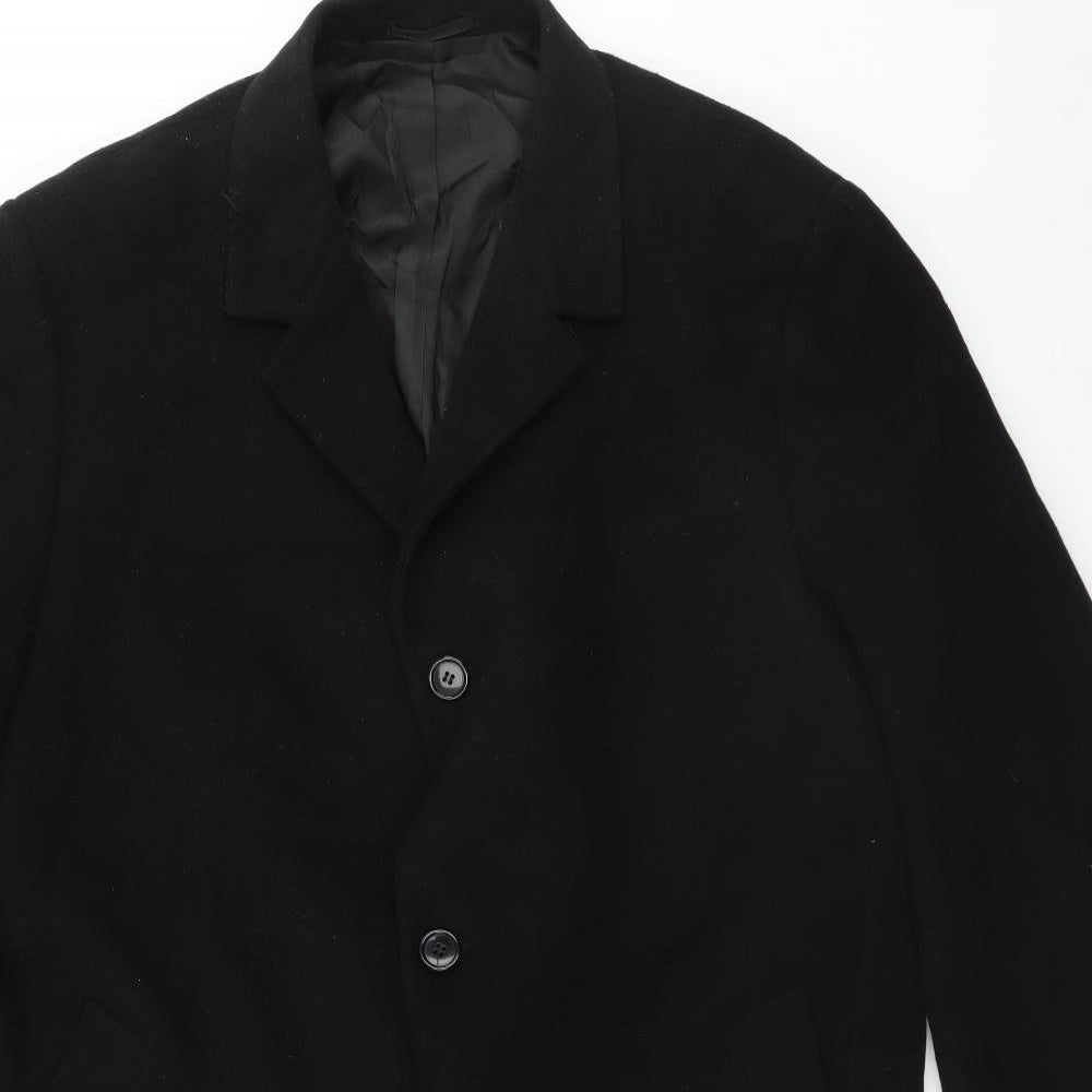 Mens UK Size  Preworn Black Overcoat