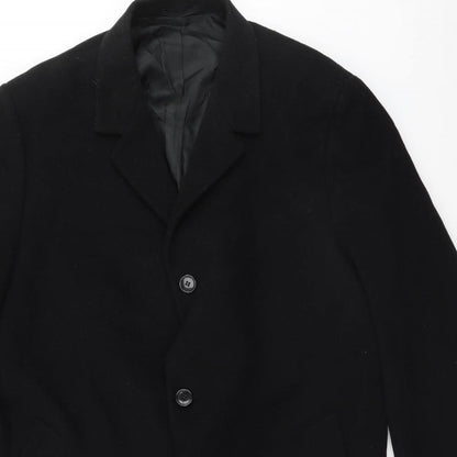 Mens UK Size  Preworn Black Overcoat