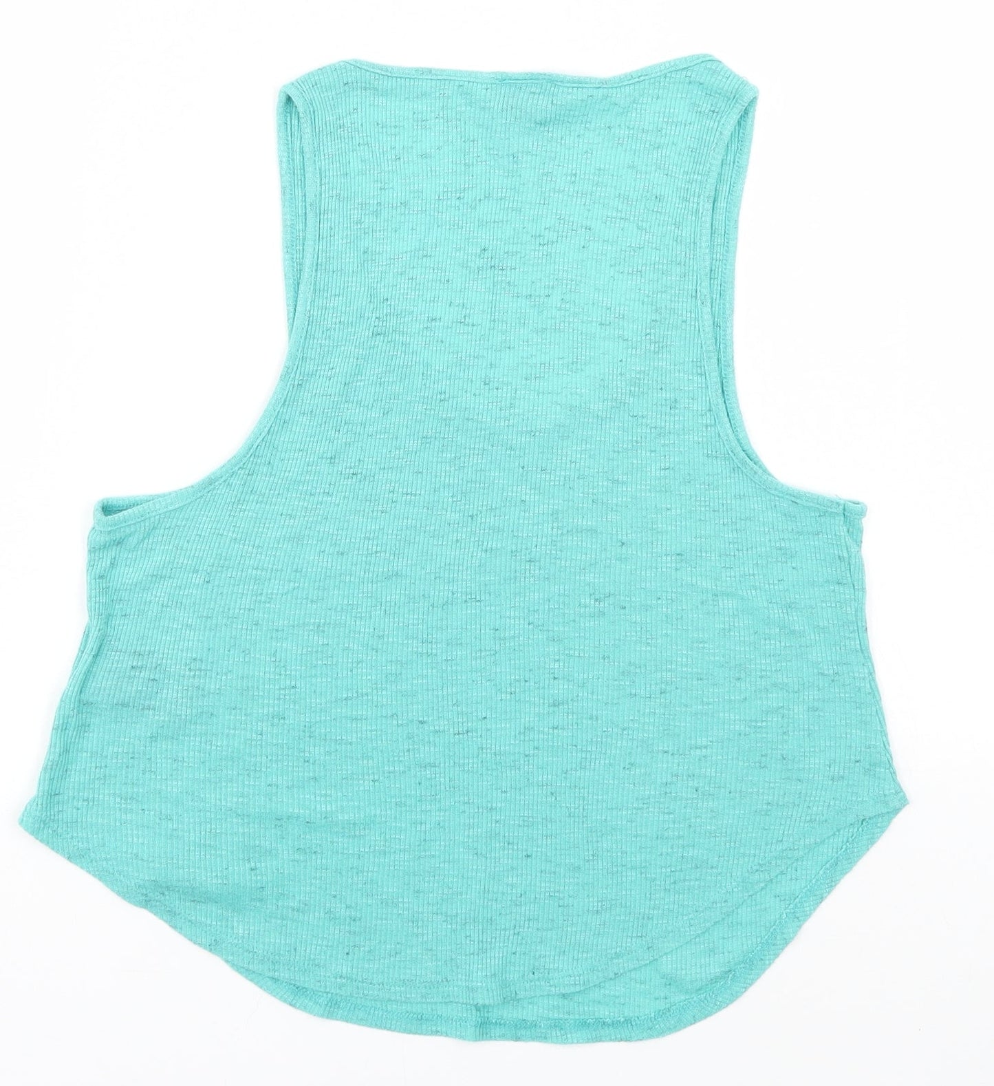 Womens UK Size S Sparkle & Fade Green Basic Tank