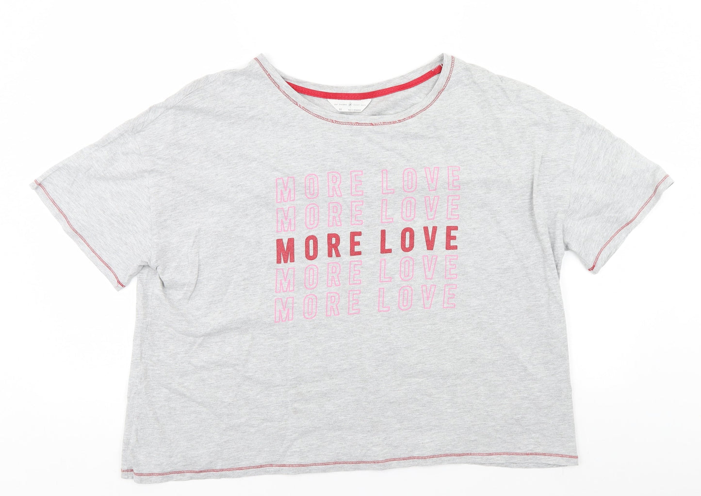 Womens UK Size 22 Marks and Spencer Grey Basic T-Shirt