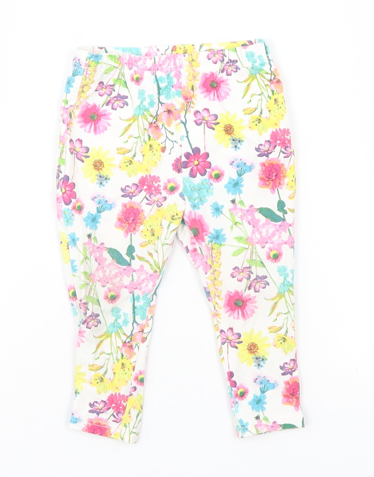 Monsoon Baby White Floral  Sweatpants Trousers Size 9-12 Months