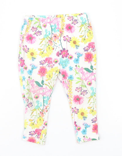 Monsoon Baby White Floral  Sweatpants Trousers Size 9-12 Months