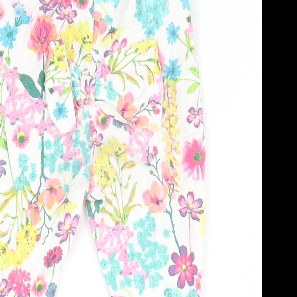Monsoon Baby White Floral  Sweatpants Trousers Size 9-12 Months