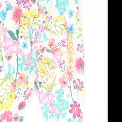 Monsoon Baby White Floral  Sweatpants Trousers Size 9-12 Months