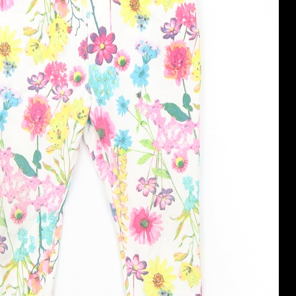 Monsoon Baby White Floral  Sweatpants Trousers Size 9-12 Months
