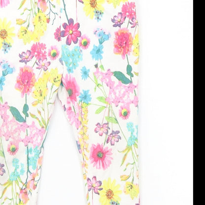Monsoon Baby White Floral  Sweatpants Trousers Size 9-12 Months