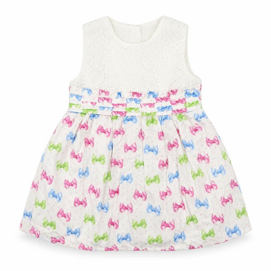 Preworn Girls White Geometric  A-Line  Size 9-12 Months