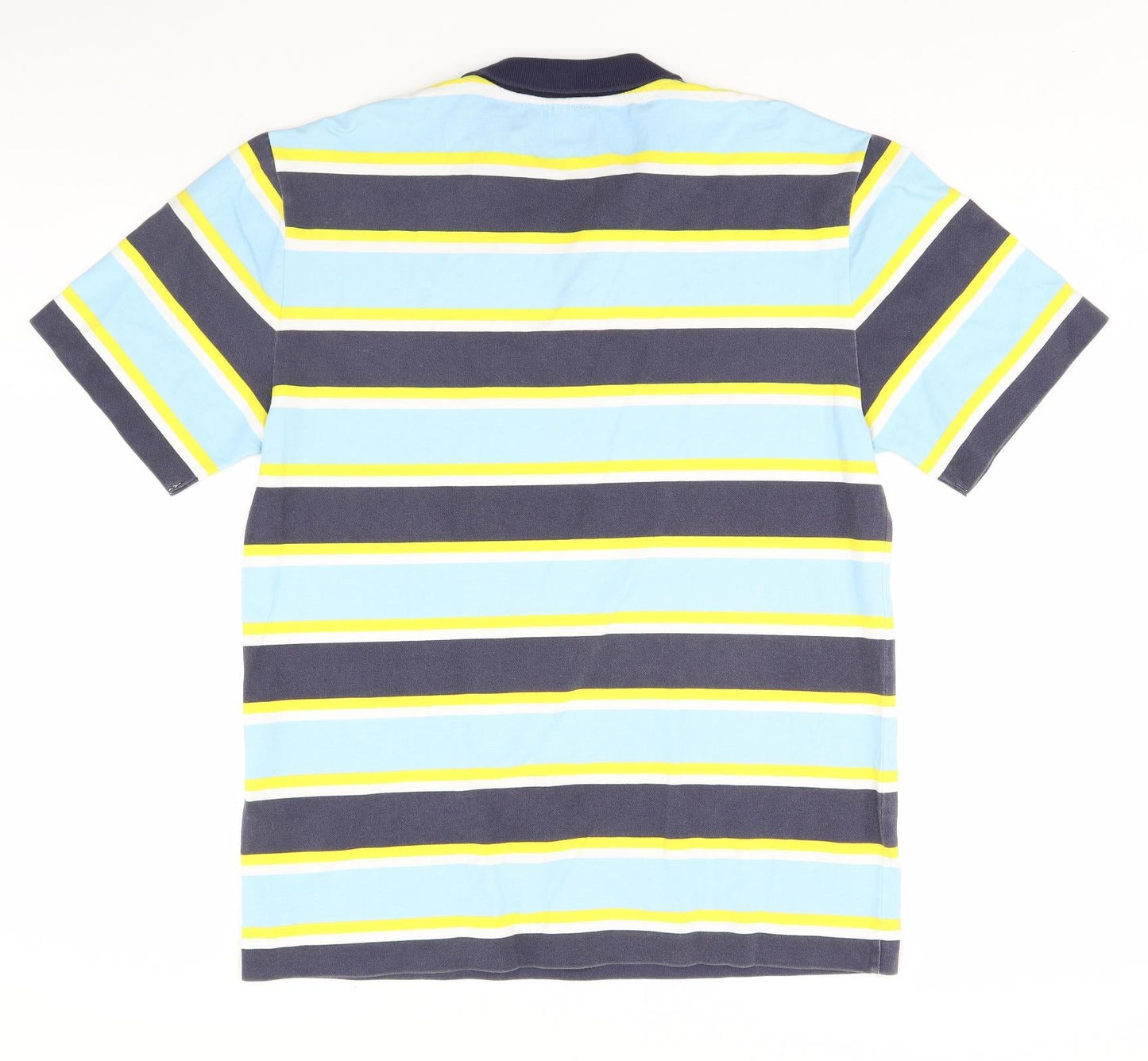 Reclaimed Vintage Mens Blue Striped   Polo Size M