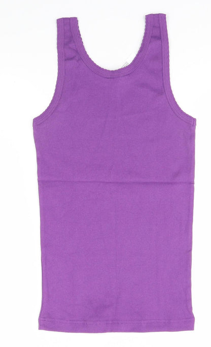 Petite Fleur Womens Purple Striped  Basic Tank Size 12