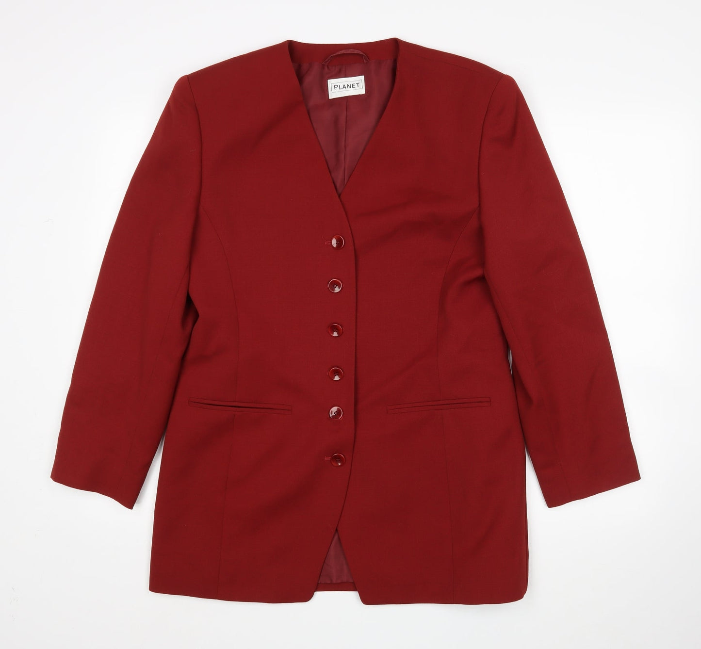 Womens UK Size 12 Planet Regular Red Sport Coat