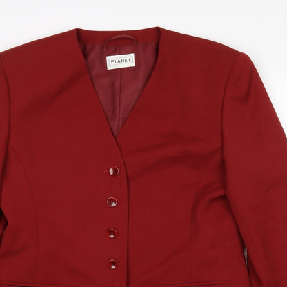 Womens UK Size 12 Planet Regular Red Sport Coat