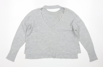 Womens UK Size 8 Miss Selfridge Grey Pullover Jumper