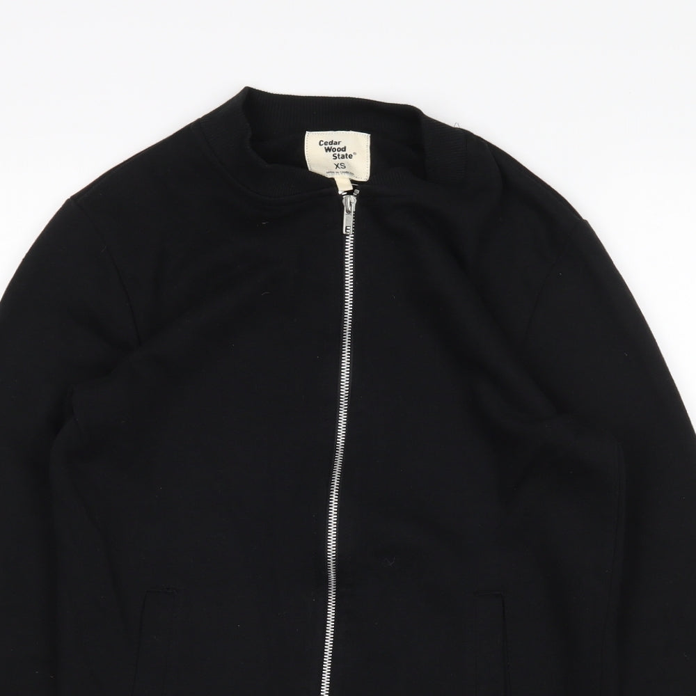 Mens UK Size XS Cedar Wood State Black Full Zip Sweatshirt