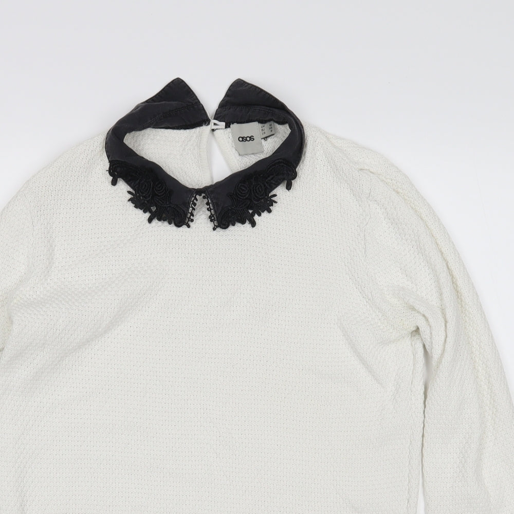 Womens UK Size 10 ASOS White Pullover Jumper