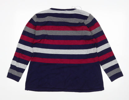 Chianti Womens Multicoloured Striped  Pullover Jumper Size XL