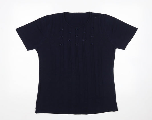 Womens UK Size M Preworn Blue Pullover Jumper