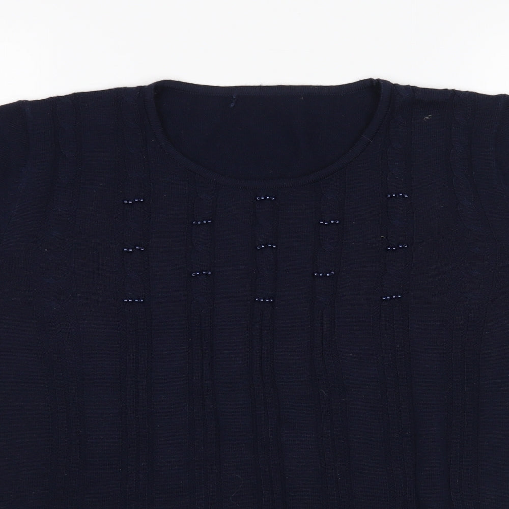 Womens UK Size M Preworn Blue Pullover Jumper