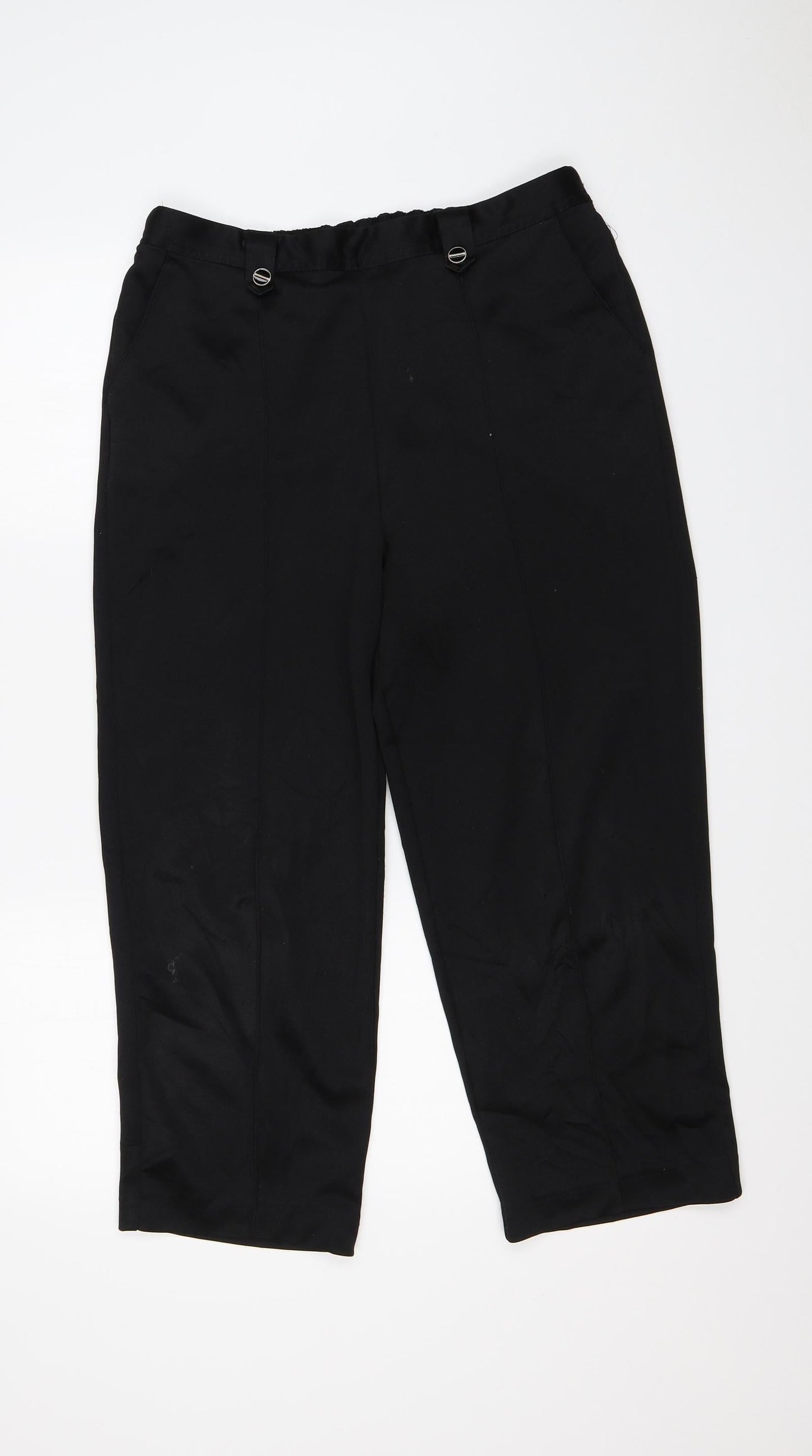 Womens UK Size 14 BM Regular Fit  Black Trousers