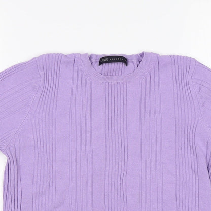 M&S Womens Purple Striped  Basic T-Shirt Size 14
