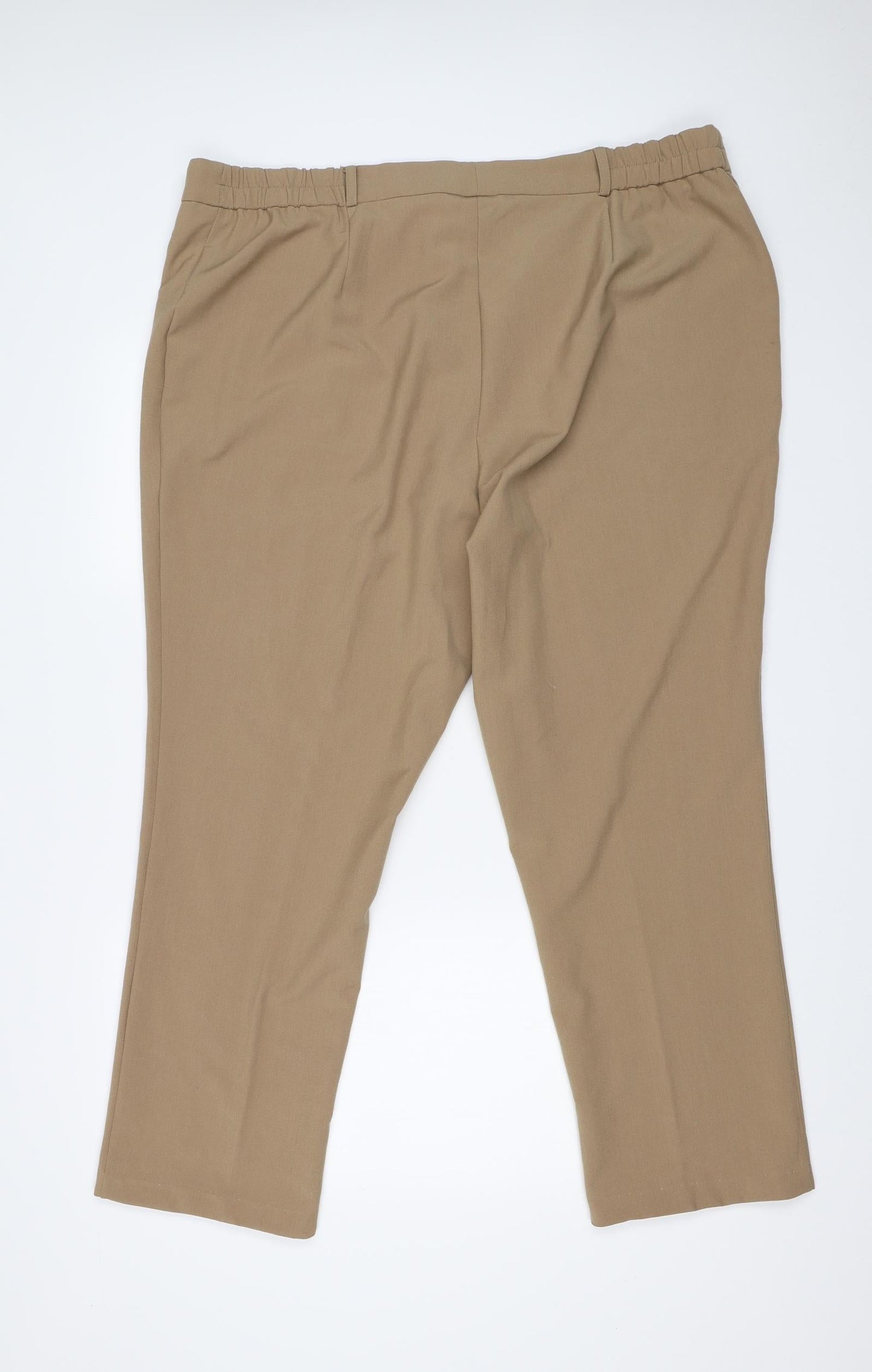 Womens UK Size 22 MARISOTA Regular Fit Carrot Brown Trousers