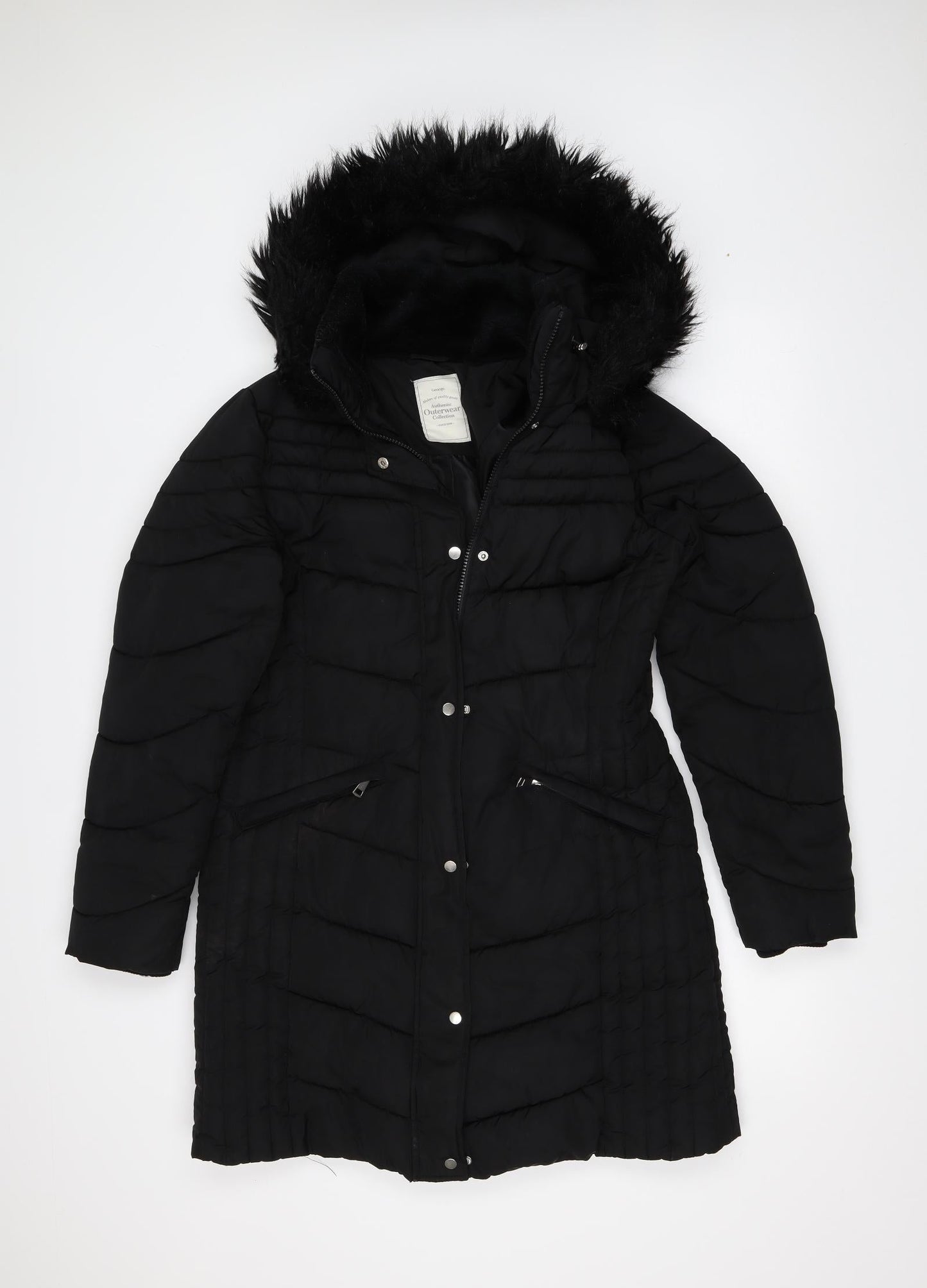 George Womens Black   Overcoat Coat Size 12