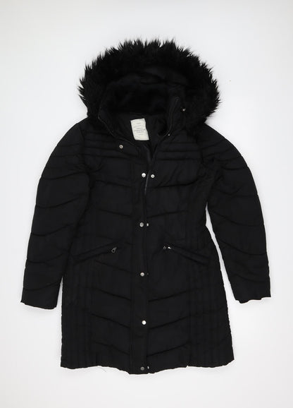 George Womens Black   Overcoat Coat Size 12