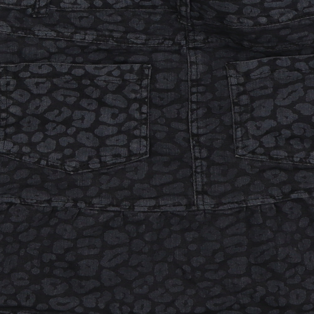 TU Girls Black Animal Print  Straight & Pencil Skirt Size 9 Years