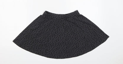 H&M Girls Grey Animal Print  Skater Skirt Size 9-10 Years