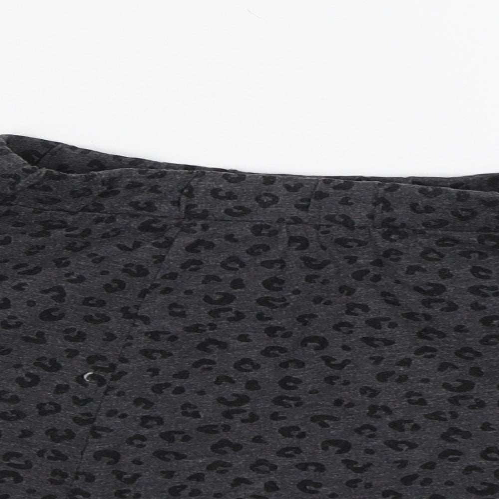 H&M Girls Grey Animal Print  Skater Skirt Size 9-10 Years