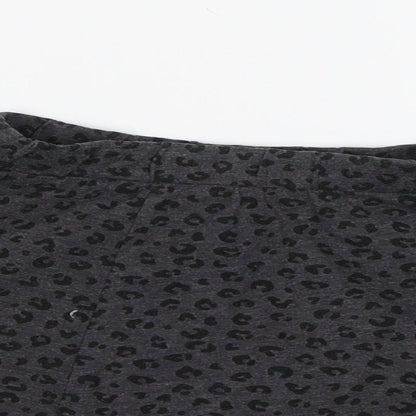 H&M Girls Grey Animal Print  Skater Skirt Size 9-10 Years