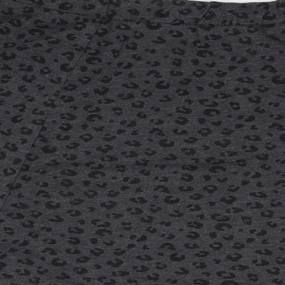 H&M Girls Grey Animal Print  Skater Skirt Size 9-10 Years