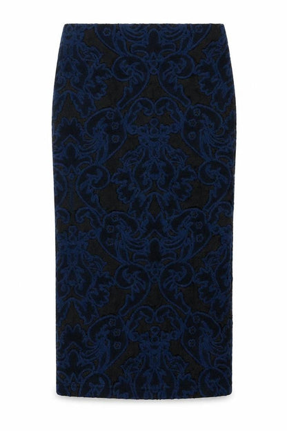 Front view of River Island women’s multicoloured paisley straight & pencil skirt, size UK 6