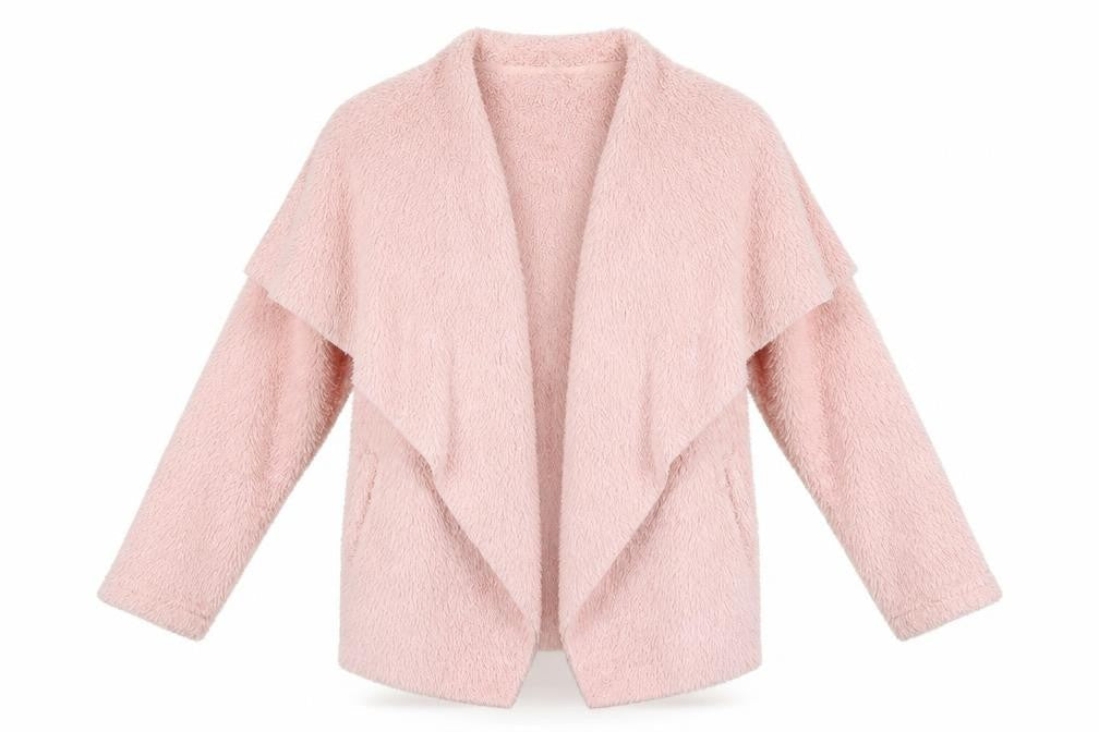 Front view of Avenue women’s pink cardigan jumper, size L