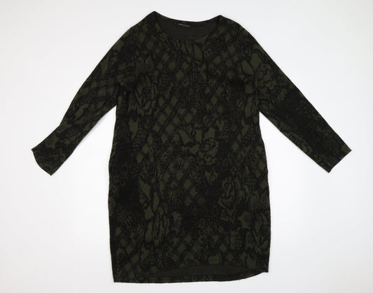 Preworn Womens Green Geometric  Bodycon