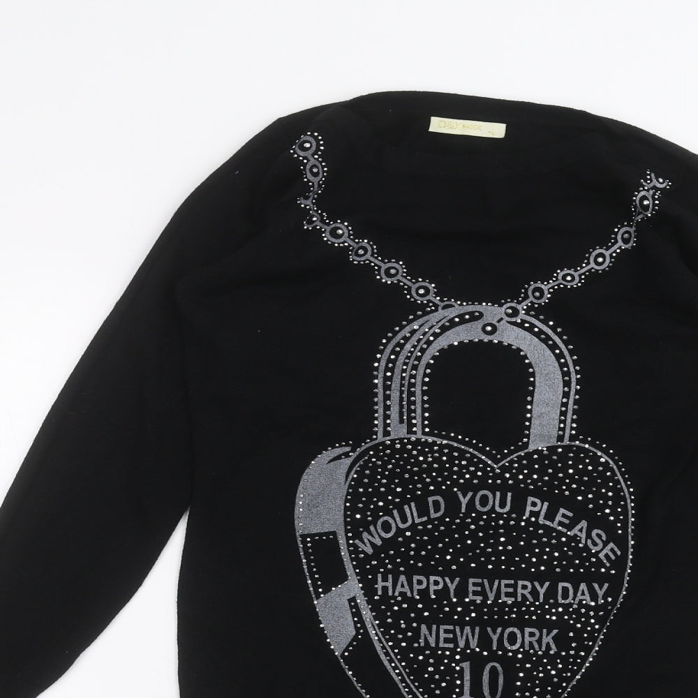 D&X Womens Black   Basic T-Shirt One Size