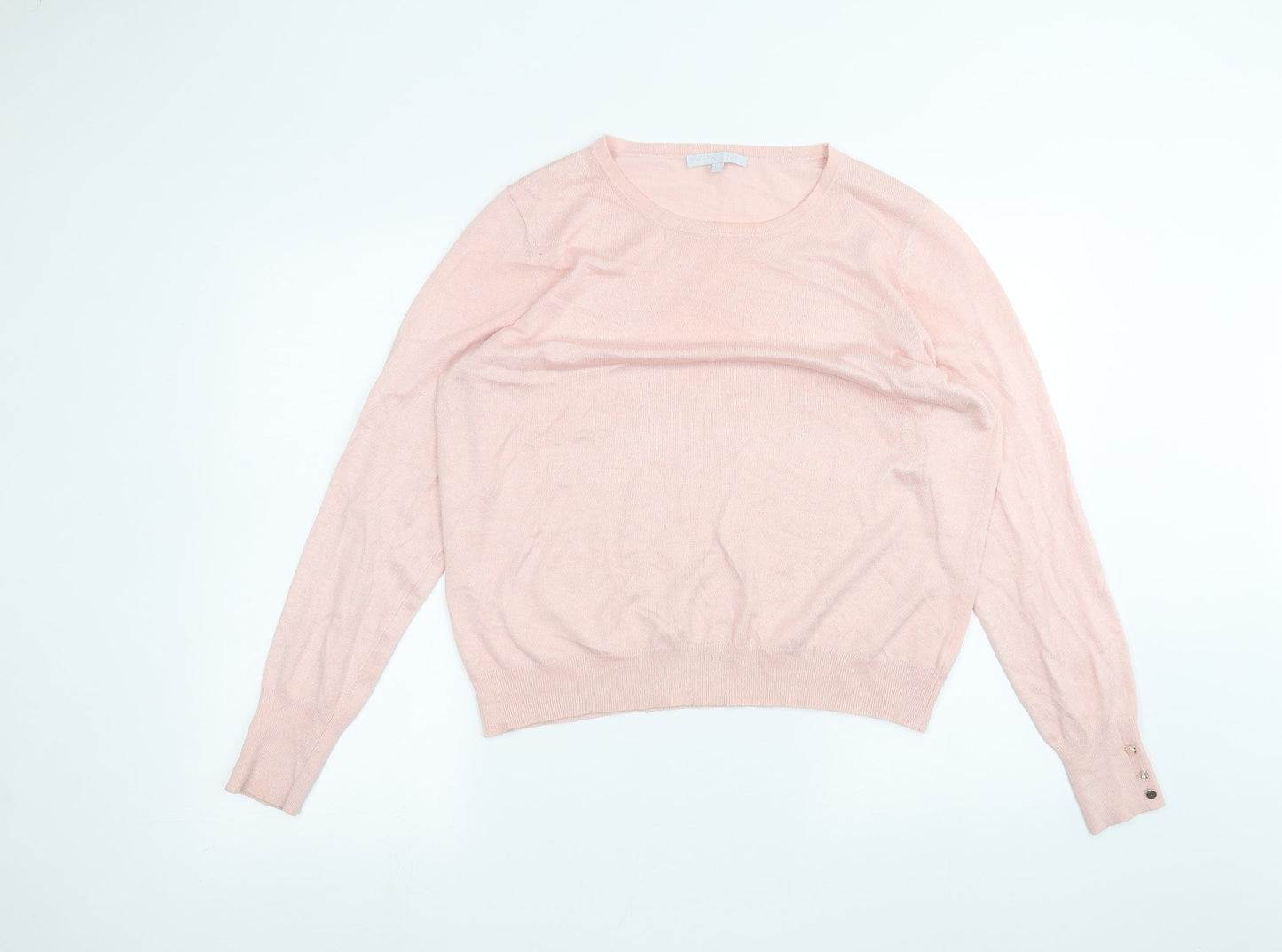 Womens UK Size L Pebble bay Pink Basic T-Shirt