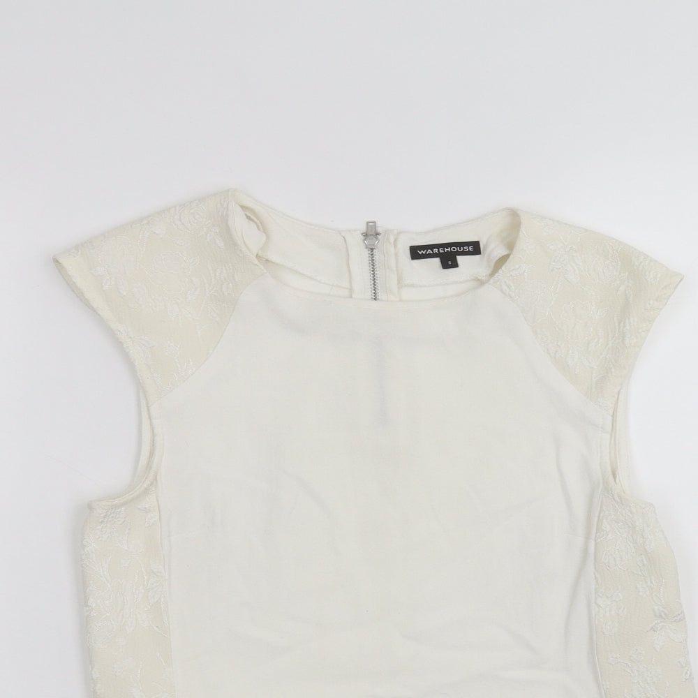 Warehouse Womens White   Basic T-Shirt Size S